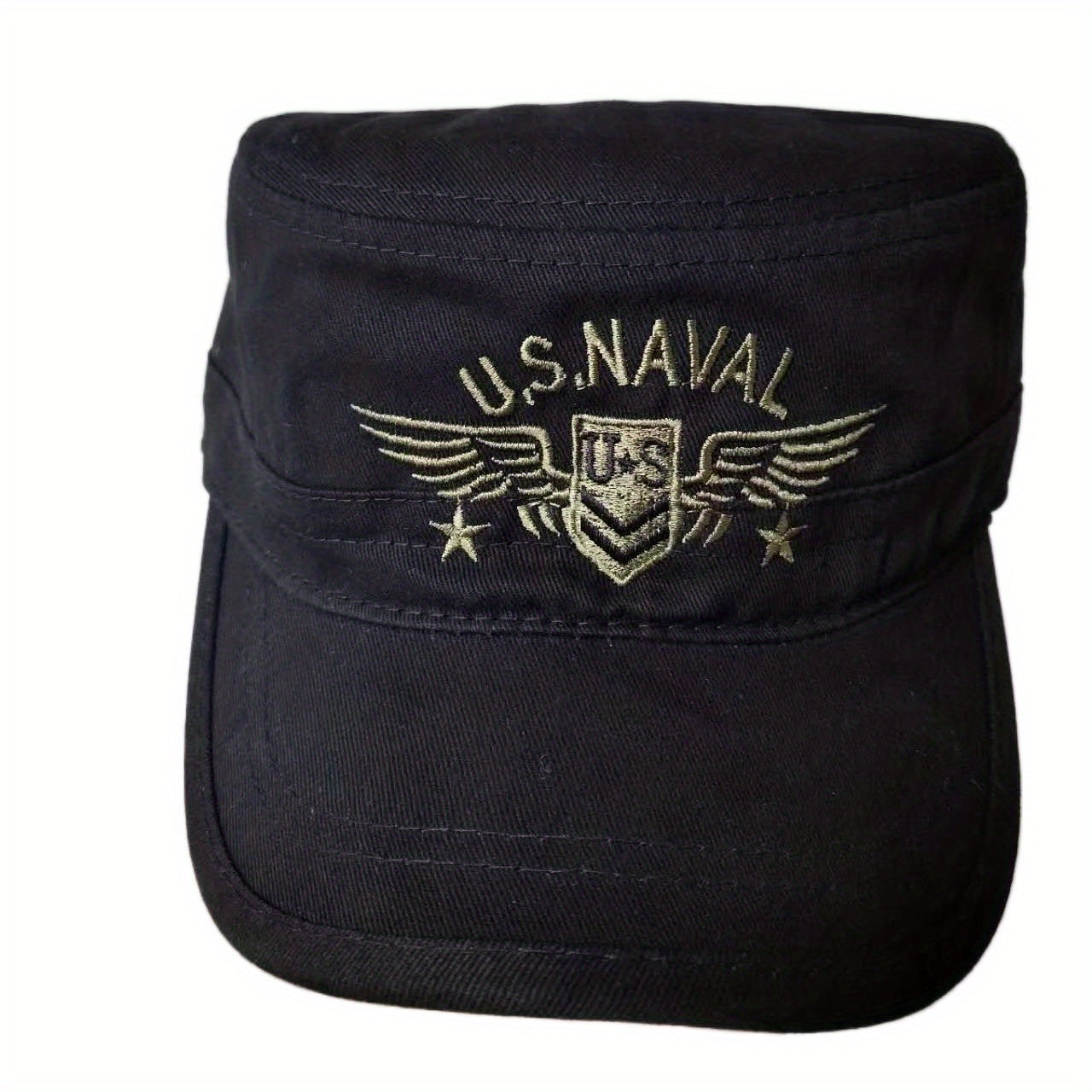 Men's Camo Flat Top Cotton Hat Embroidered Caps