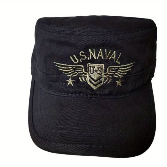 Men's Camo Flat Top Cotton Hat Embroidered Caps