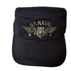 Men's Camo Flat Top Cotton Hat Embroidered Caps