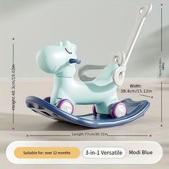 3-in-1 Shaking Horse Baby Toy Scooter Hand Push Walking Year Gift Children's Dua