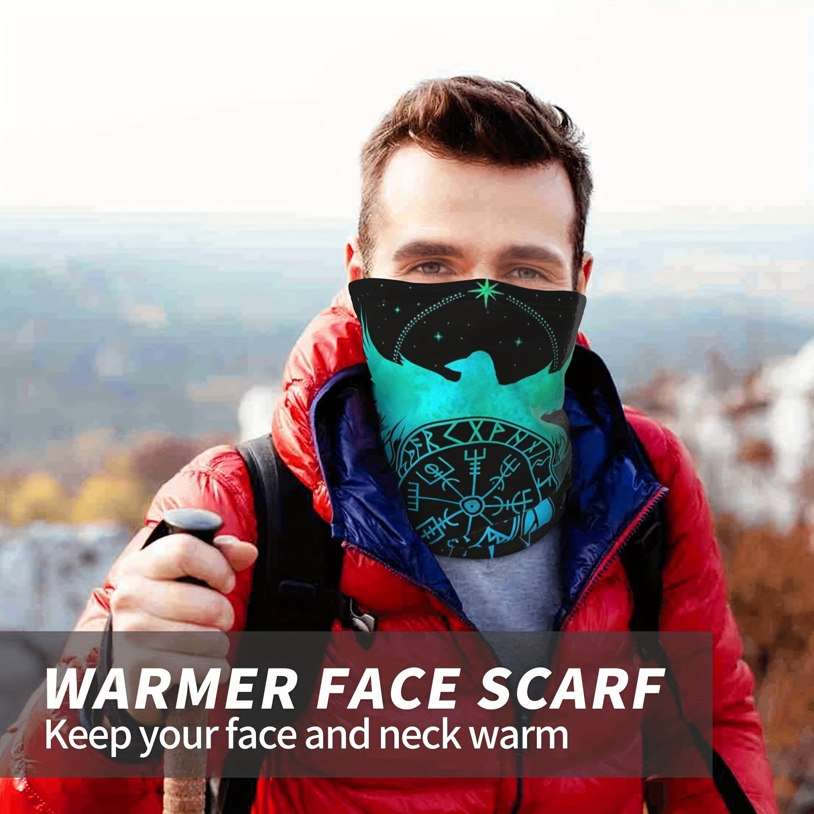 Viking Motocross Bandana Neck Gaiter Printed Fate Vegvisir Face Scarf Headwear