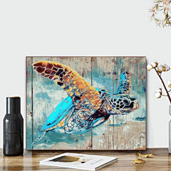 DIY Sea Turtle Paint By Number Kit On Canvas