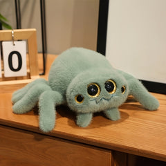 Halloween Spider Plush Toy Soft Stuffed Animal with Expressive Eyes Fluffy Legs