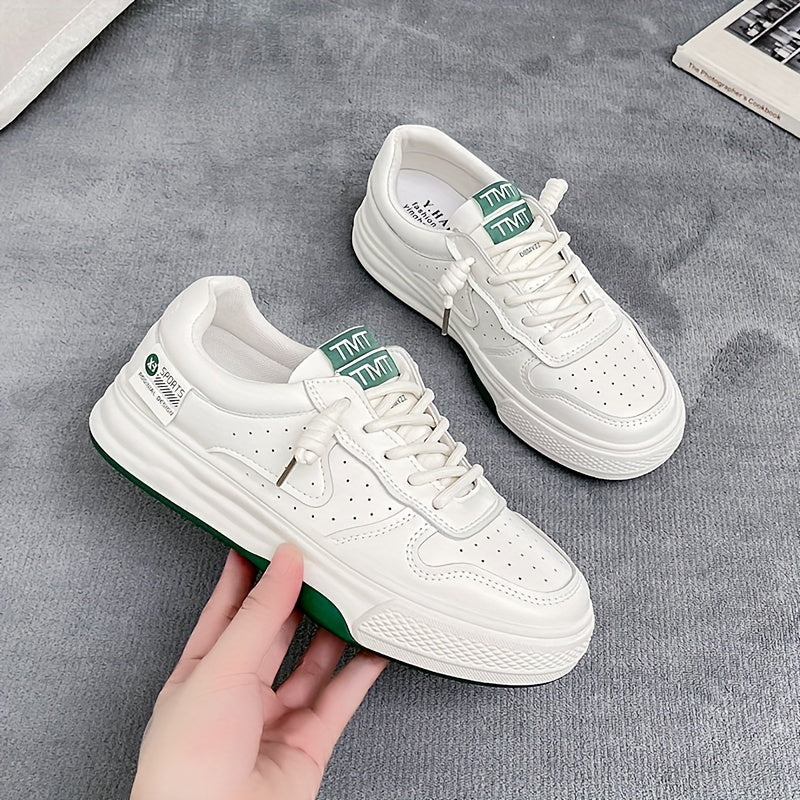 Women's Letter Print Sneakers Casual Lace Up Shoes