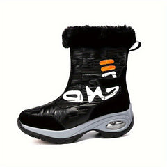Women's Winter Fleece Lined Snow Boots Non Slip Outdoor Mid Calf Boots