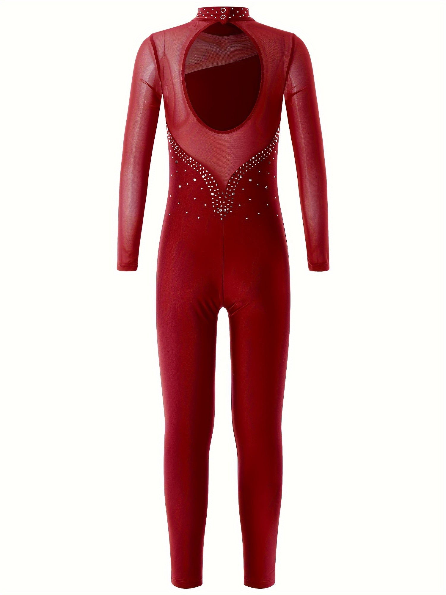 Girls Long Sleeve Turtleneck Jumpsuit for Gymnastics