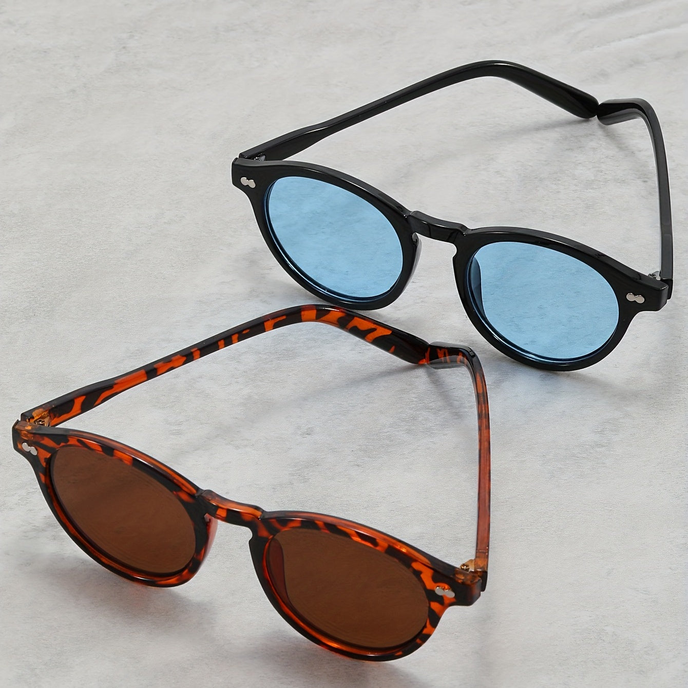 Men's Retro Round Sunglasses UV Resistant for Holiday Beach