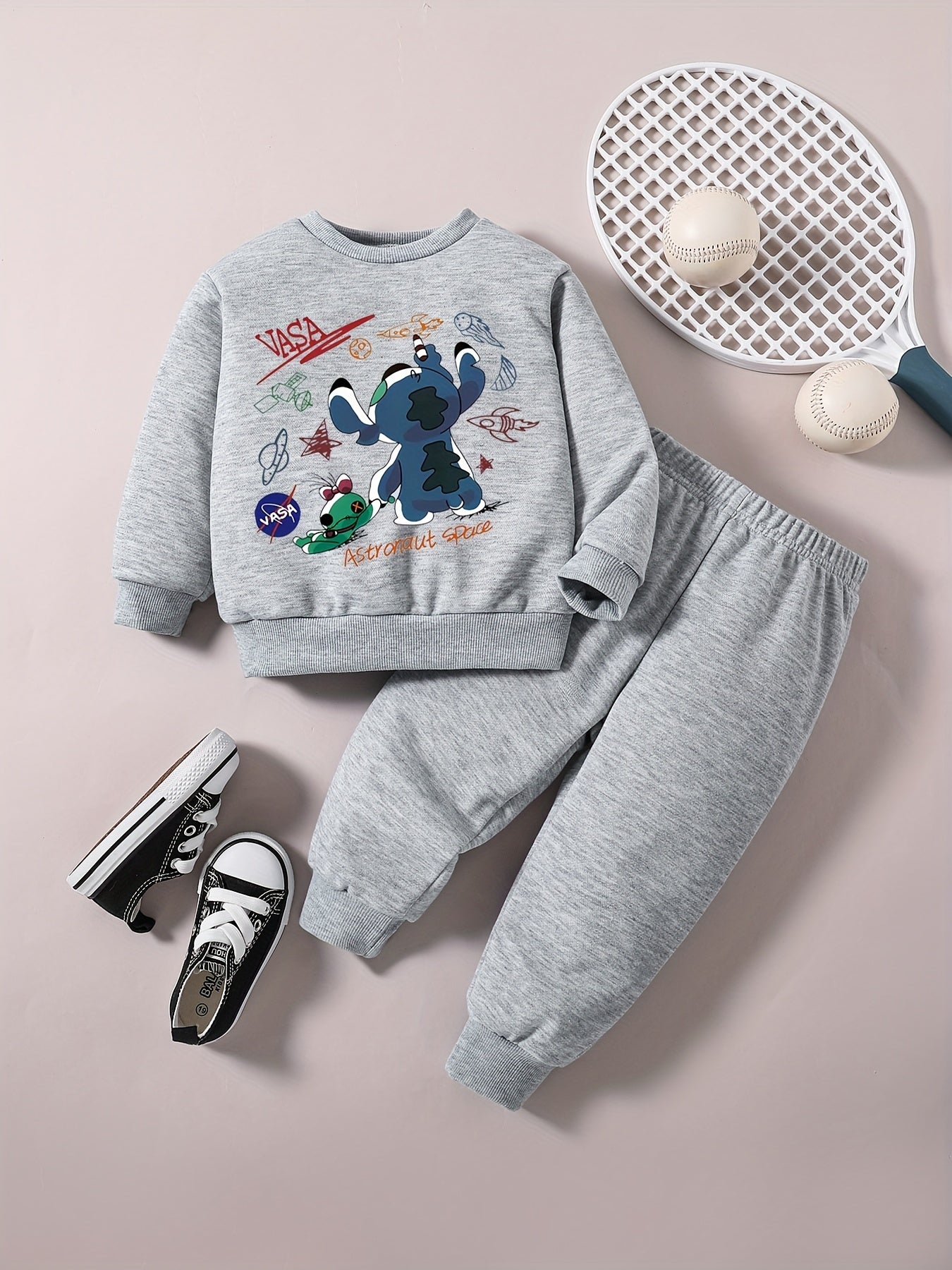 Baby Boy Space Dog Sweatshirt Pants Stylish Outfit
