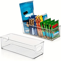 1pc Plastic Fridge Organizer Bins Food Safe for Snack Fruit Vegetable Beverage