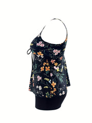Women's Plus Floral Tankini Set & Boyshorts Swimsuit