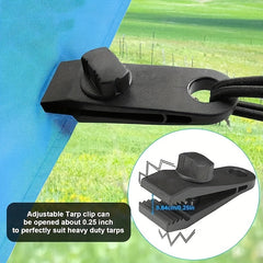20pcs Tarp Clips & Bungee Cords for Outdoor Camping - Durable & Easy to Use