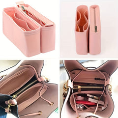 2pcs Felt Insert Organizer Storage Bag Zipper Liner Lightweight Portable Bag