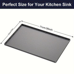 Waterproof Silicone Under Sink Mat with Drain Hole - Cabinet Tray Protector