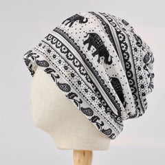 Vintage Bohemian Style Fleece Knitted Hat & Scarf Set for Christmas Party