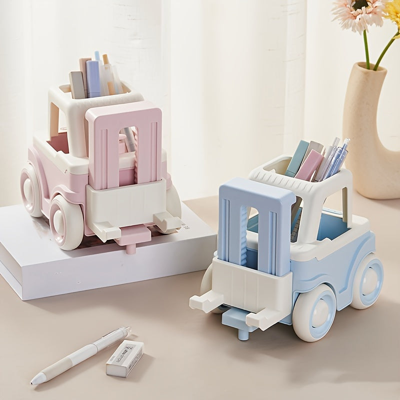 Cartoon Toy Forklift Pen Holder & Phone Holder