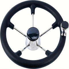 Foam Grip Boat SS Steering Wheel With Knob 34cm