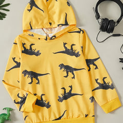Boys Dinosaur Print Hoodie for Autumn & Spring