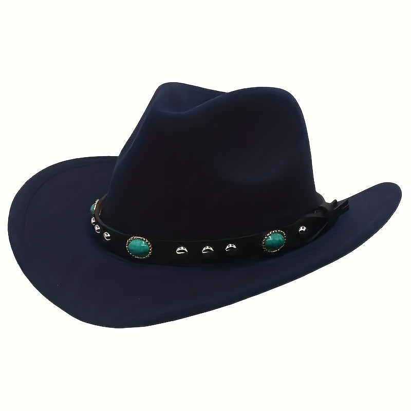 Ethnic Rivet Rocking Edge Cowboy Hat For Men And Women