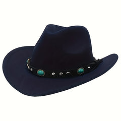 Ethnic Rivet Rocking Edge Cowboy Hat For Men And Women