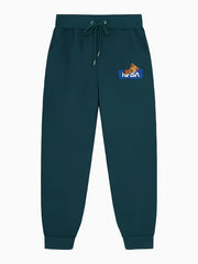 Bear Pattern Joggers Men's Casual Stretch Waist Sweatpants