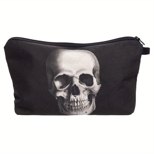 Skull Print Storage Bag Zipper Makeup Pouch Cosmetic Organizer