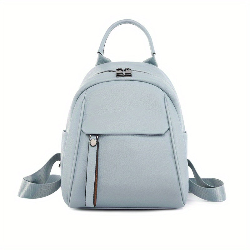 Women's Small Backpack Solid PU Leather Daypack