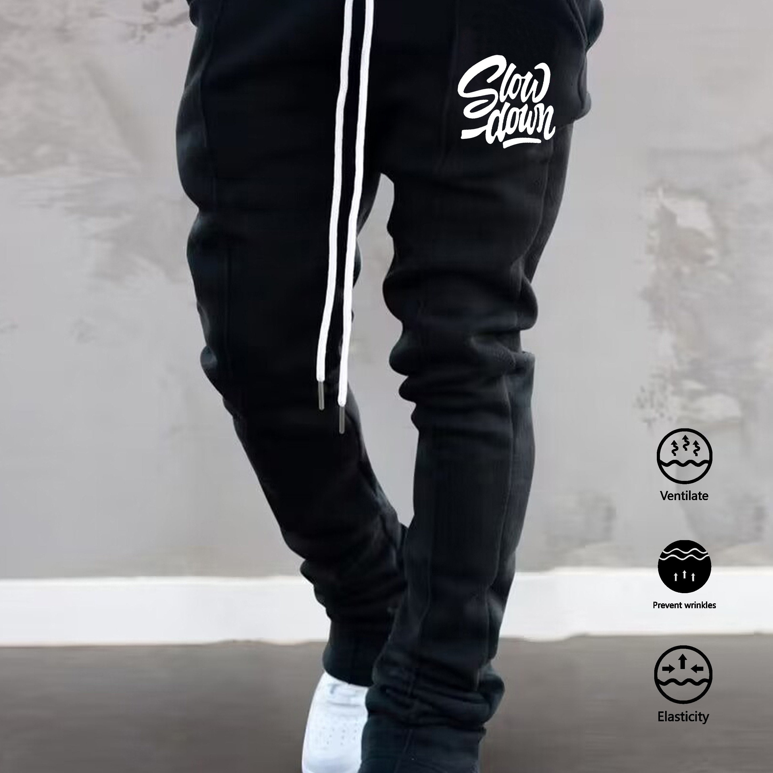 Men's Bell Bottom Pants Casual Stretch Hip Hop Joggers