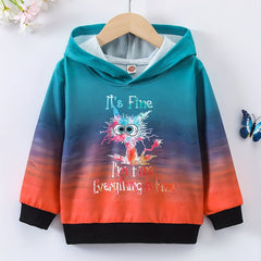 Tie dye Cat Graphic Girls' Hoodie Sweatshirt