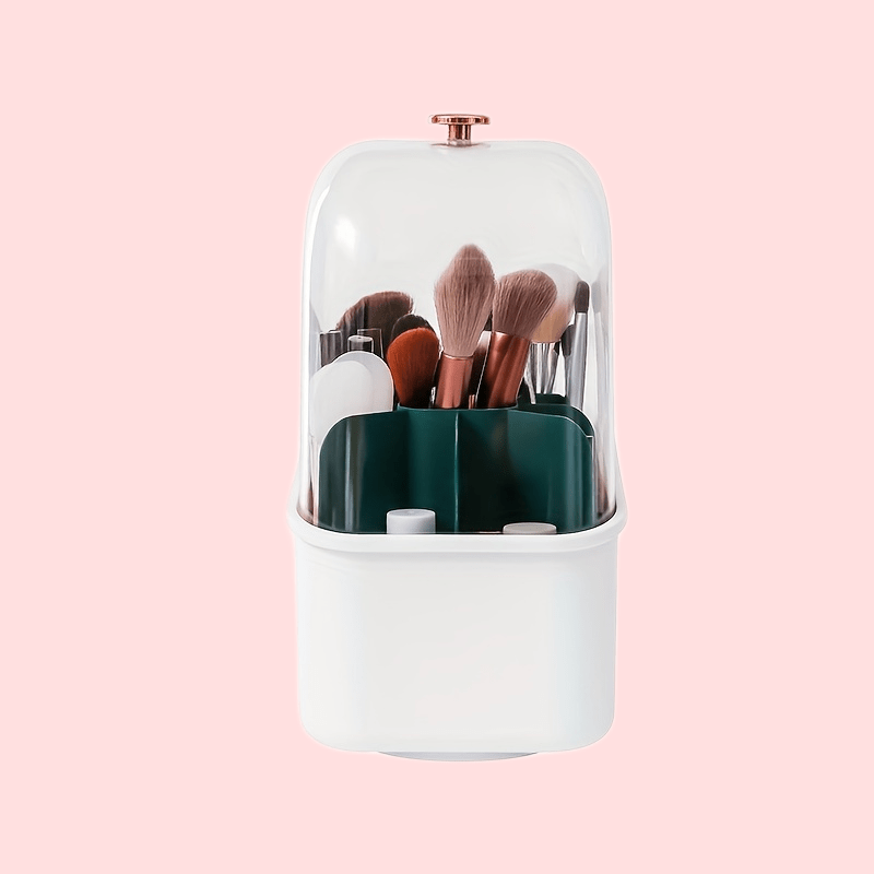 Makeup Brush Holder Organizer with Lid Dustproof Acrylic Cover