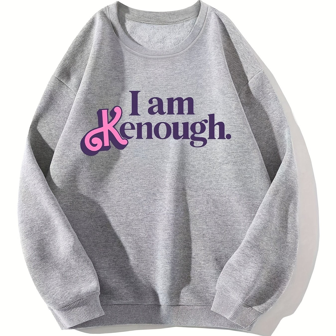 Kenough Print Sweatshirt Crew Neck for Winter & Fall Women's Clothing