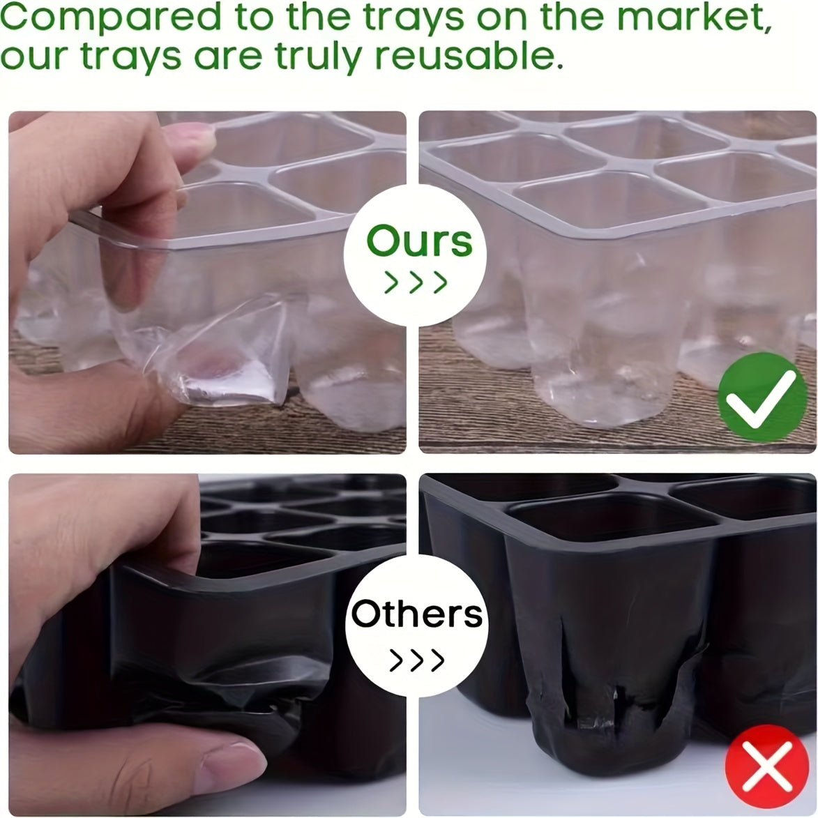 12 Hole Seed Grow Planter Box Seed Starter Tray Seeding Kits