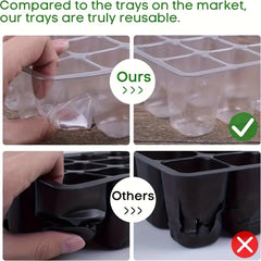12 Hole Seed Grow Planter Box Seed Starter Tray Seeding Kits