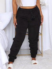 Cozy Fuzzy Lounge Pants with Pompom Decor