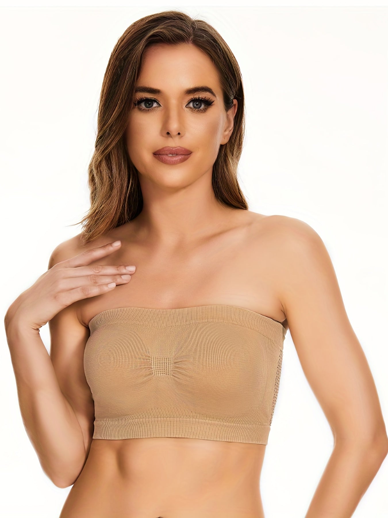 2pcs Cut Out Bandeau Bras Comfortable Stretch Everyday Bra Women's Lingerie