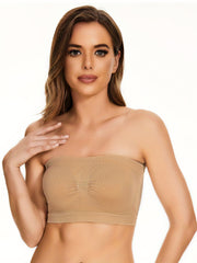2pcs Cut Out Bandeau Bras Comfortable Stretch Everyday Bra Women's Lingerie