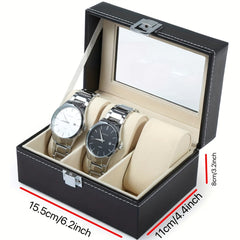 Men's PU Leather 6 Watch Storage Box