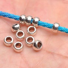 50-100pcs 3x5mm Alloy Spacer Beads for DIY Jewelry, Hole 2.5mm