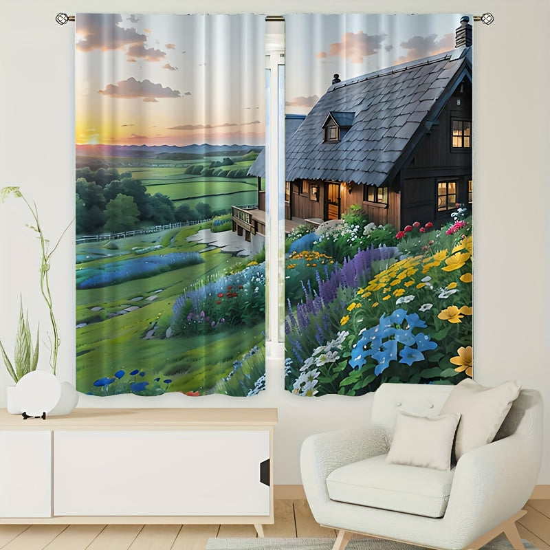 Cartoon Garden Curtain Tapestry For Outdoor Party Decoration