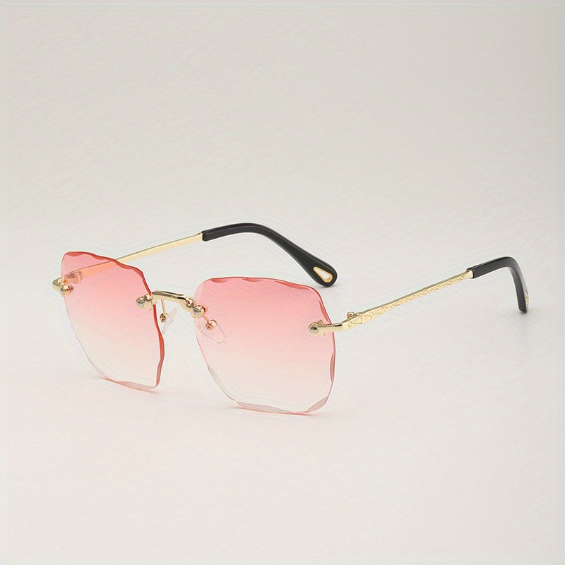 Square Rimless Sunglasses UV400 Gradient Glasses