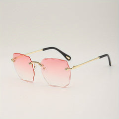 Square Rimless Sunglasses UV400 Gradient Glasses
