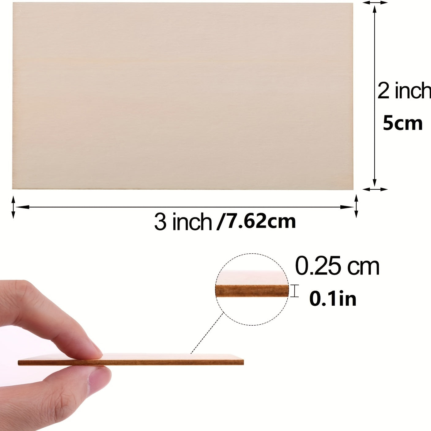 50pcs 5x7 2x3inch Blank Wood Chips for DIY Art Craft Projects