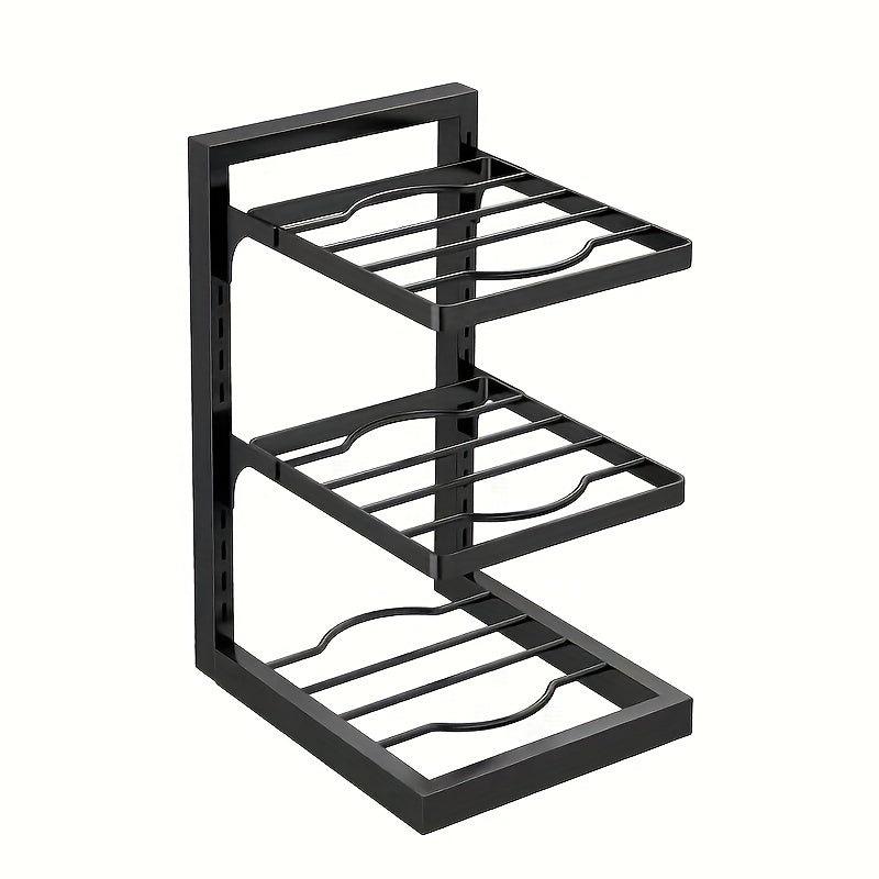 Adjustable Pot and Pan Storage Box Tier Organizer for Kitchen