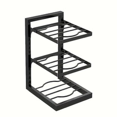 Adjustable Pot and Pan Storage Box Tier Organizer for Kitchen