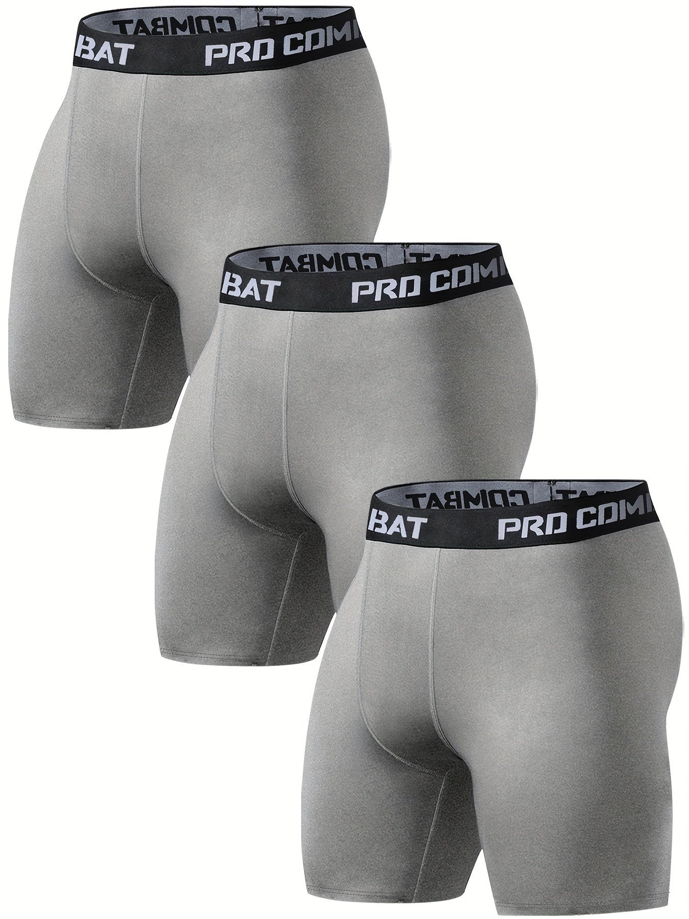 3pcs Men's Compression Shorts High Stretch Base Layer for Sports Gym