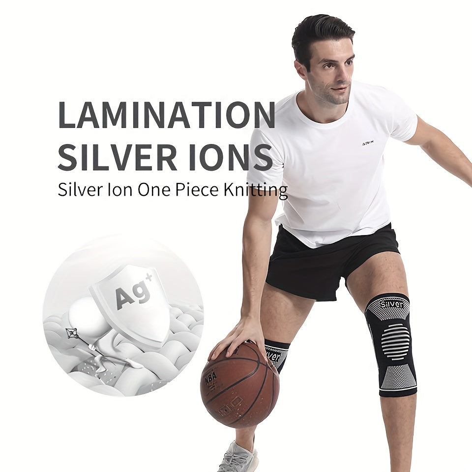 2pcs Silver Fiber Silver Ion Sports Knee Pads Anti odor Breathable Knitted