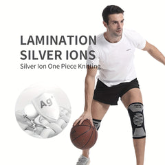 2pcs Silver Fiber Silver Ion Sports Knee Pads Anti odor Breathable Knitted