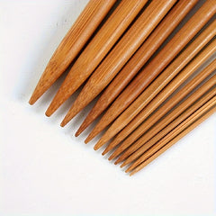 18 Pairs Bamboo Knitting Needles Set for Beginners, 10mm Wood Crochet Hooks