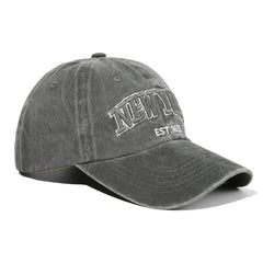 Vintage Washed Distressed Letter Embroidered Cap