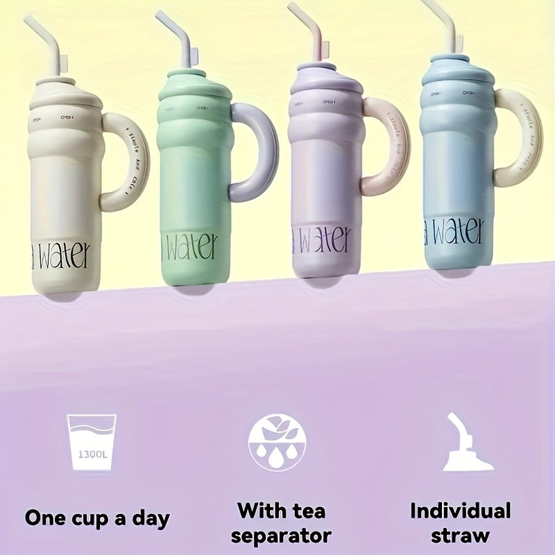 1300ml Stainless Steel Water Bottle with Straw