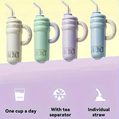 1300ml Stainless Steel Water Bottle with Straw